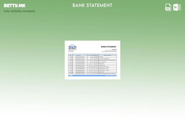 модерен стил Бутан Банка на Бутан банка извод шаблон ексел