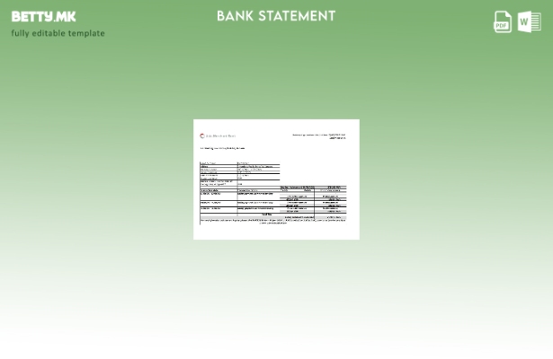 модерен стил Вануату Азија трговец банка извод шаблон ексел