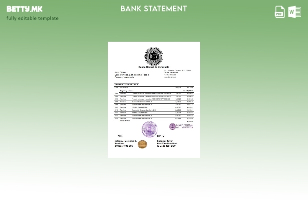 модерен стил Венецуела Банко Централна де Венецуела шаблон за извод од банка