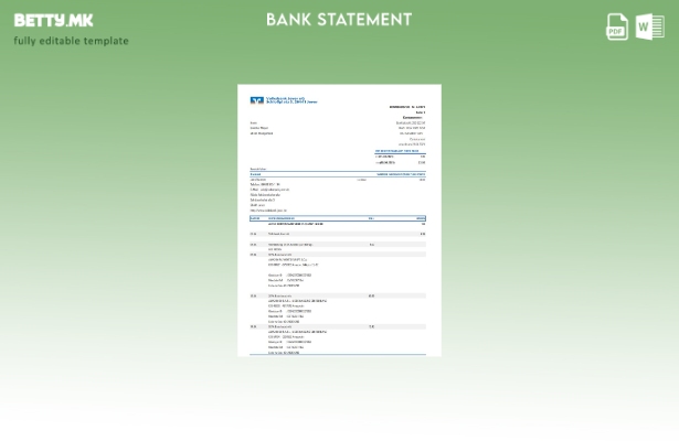 модерен стил Германија Volksbank Jever шаблон за ексел банкарски извод