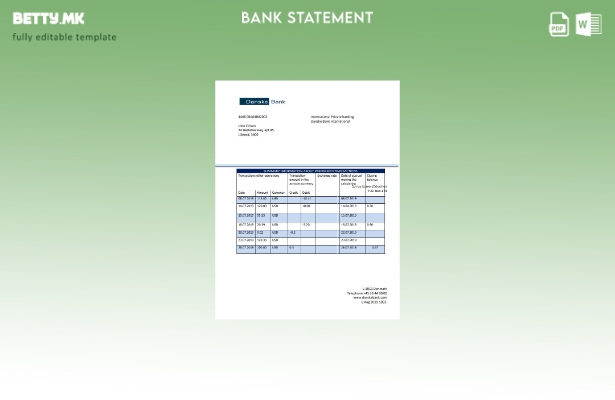 модерен стил Данска Danskebank шаблон за извод од банка