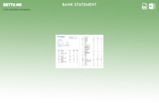 модерен стил Египет Аспирација шаблон за збор од извод од банка