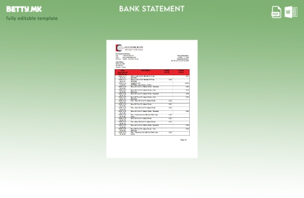 модерен стил Екваторијална Гвинеја CCEI банка за доказ за изјава за адреса шабло