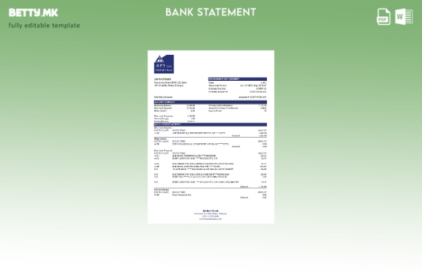 модерен стил Етиопија Дашен банкарски извод шаблон ексел