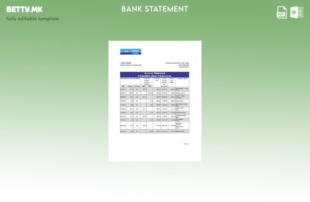 модерен стил Израел Leumi банка извод шаблон ексел