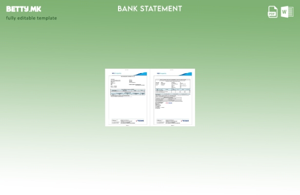 модерен стил Индија Да шаблон за страници на Word за извод од банкарска сметка