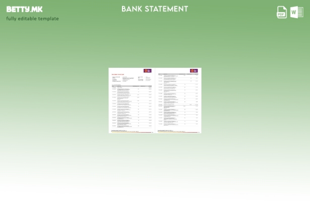 модерен стил Индија AU Мали финансии банка извод на сметката шаблон страници збо