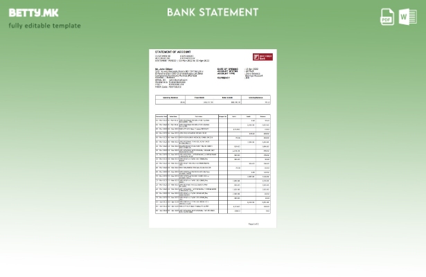 модерен стил Индија IDFC Шаблон за збор за прв извод од банка