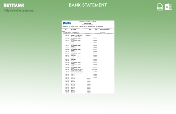 модерен стил Индонезија Permodalan Nasional Madani извод од банка – месеци збор