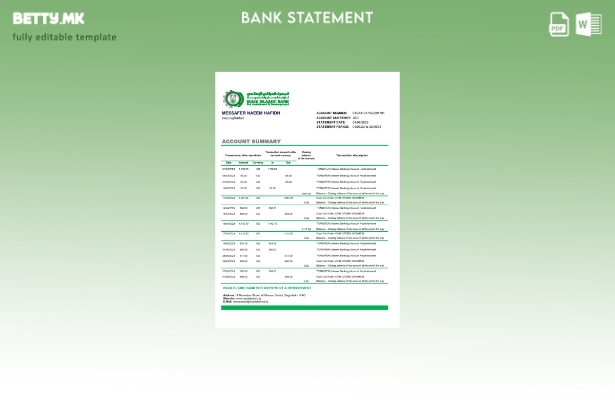 модерен стил Ирак Исламска банка за инвестиции и развој шаблон за банкарска изја