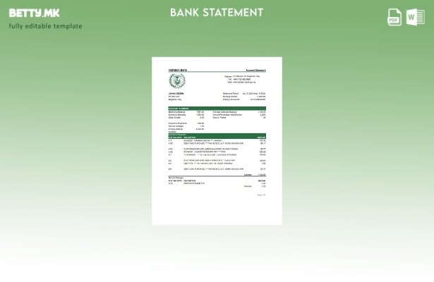 модерен стил Ирак Рафидаин банкарски извод шаблон ексел