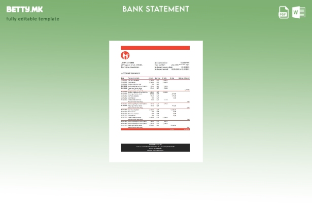 модерен стил Казахстан Каспи банкарски извод шаблон ексел
