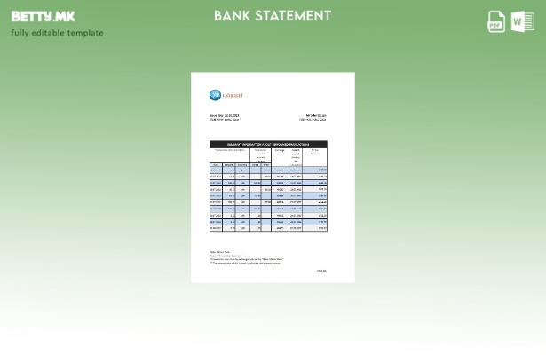 модерен стил Катар Катар Исламска банка извод од ексел шаблон