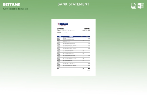 модерен стил Кенија Гардијан банка извод шаблон ексел