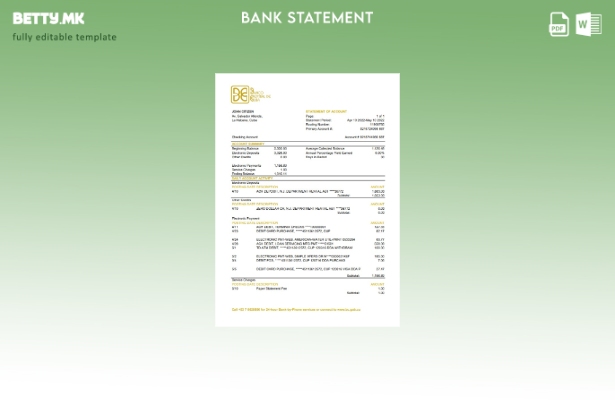 модерен стил Куба Банко Централна де Куба банка изводи ексел шаблон