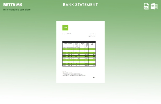 модерен стил Латвија SEB банка извод шаблон ексел