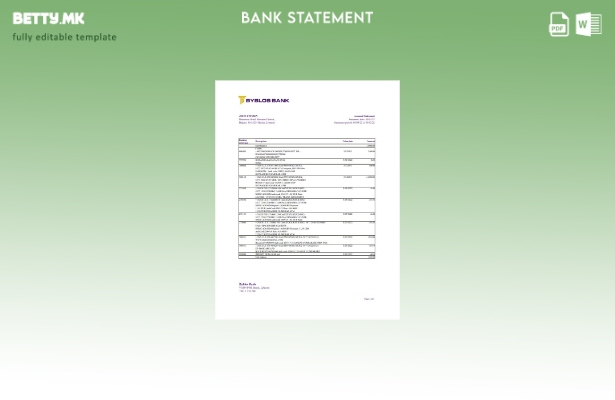 модерен стил Либан Библос банкарски извод шаблон ексел