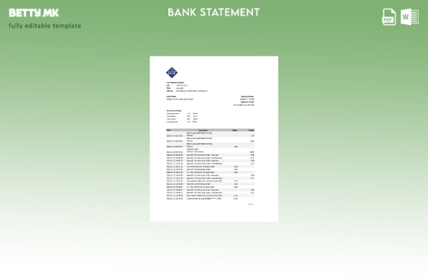 модерен стил Лихтенштајн LGT банкарски извод на ексел шаблон