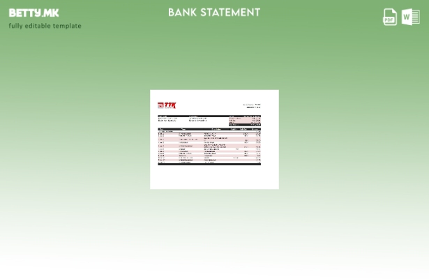 модерен стил Македонија ТТК банкарски ексел шаблон