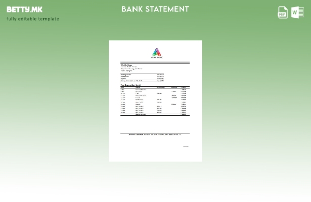 модерен стил Монголија Arig банка извод шаблон ексел