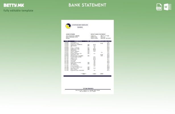 модерен стил Монголија Chinggis Khaan шаблон за извод од банка