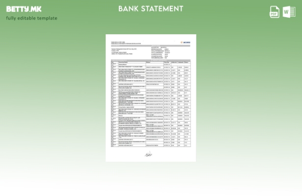 модерен стил Нигерија Пристапете до шаблон за збор за извод од банка 1