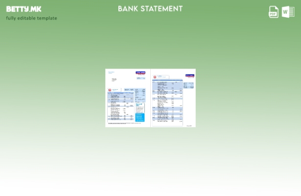 модерен стил Обединетото Кралство Шаблон за збор (страници) за извод од банка ни