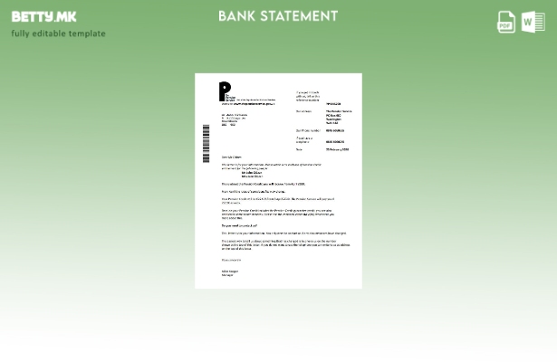 модерен стил Обединетото Кралство Шаблон за збор за изјава за адреса на банката