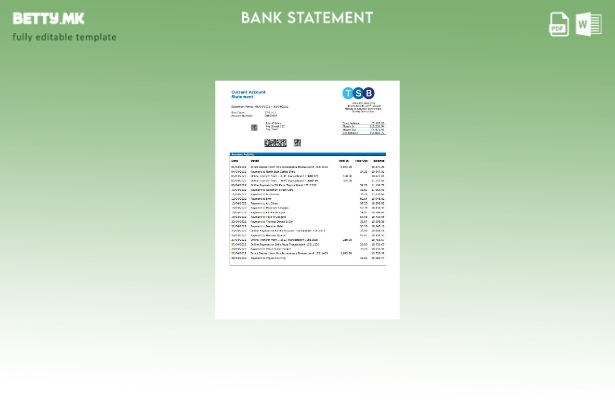модерен стил Обединетото Кралство TSB шаблон за извод од банка