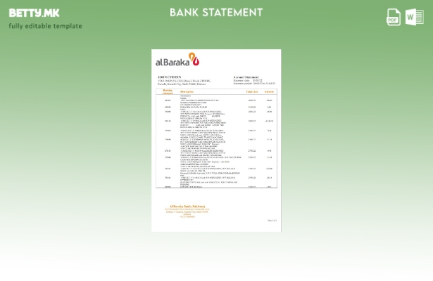 модерен стил Пакистан Ал Барака шаблон за извод од банка