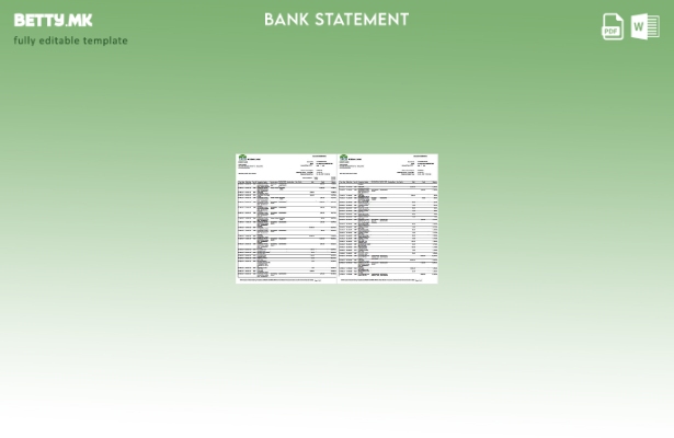 модерен стил Пакистан MCB извод на банкарска сметка шаблон страници со зборови