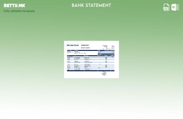 модерен стил Република Ирска Алстер банкарски извод на ексел шаблон