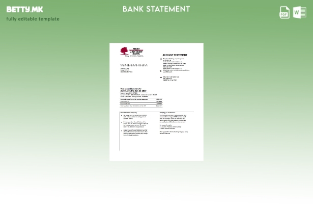 модерен стил САД Џорџија Гејнсвил Шаблон за зборови од банкарски извод од првиот