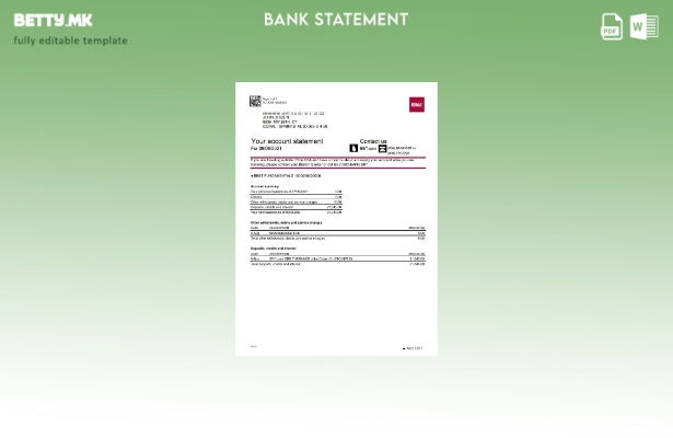 модерен стил САД Северна Каролина BB&T Corp. шаблон ексел извод од банкарска сме