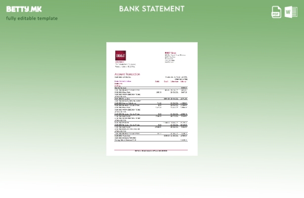 модерен стил САД Северна Каролина BB&T Corp. шаблон ексел извод од банка