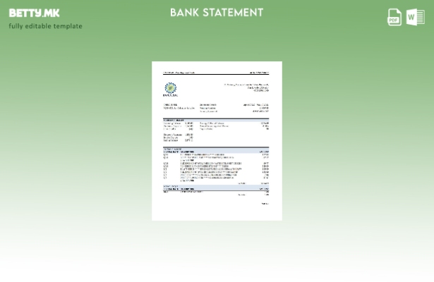 модерен стил Салвадор Бандесал извод од банкарски ексел шаблон