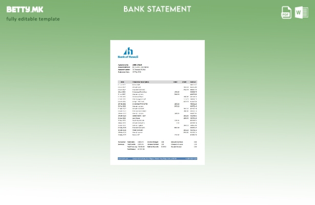 модерен стил Самоа Банката на Хаваи банкарски ексел шаблон
