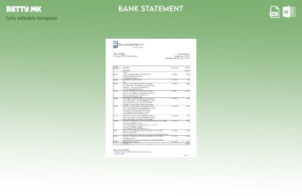 модерен стил Сан Марино Банка ди Сан Марино извод на ексел шаблон