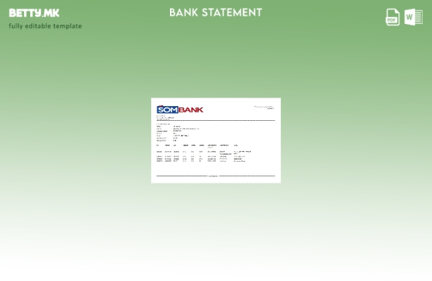 модерен стил Сомалија Sombank банка извод од ексел шаблон