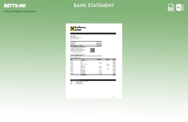 модерен стил Србија Рајфајзен извод од банкарски ексел шаблон
