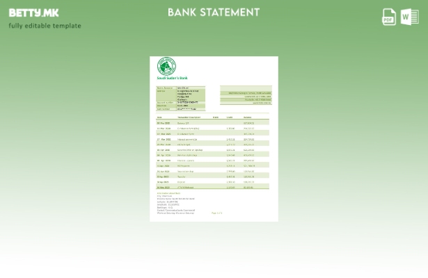 модерен стил Судан Саудиска Суданска банка Шаблон за збор за доказ за изјава за