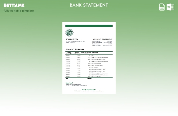 модерен стил Суданската земјоделска банка на Судан шаблон за ексел банкарски изв