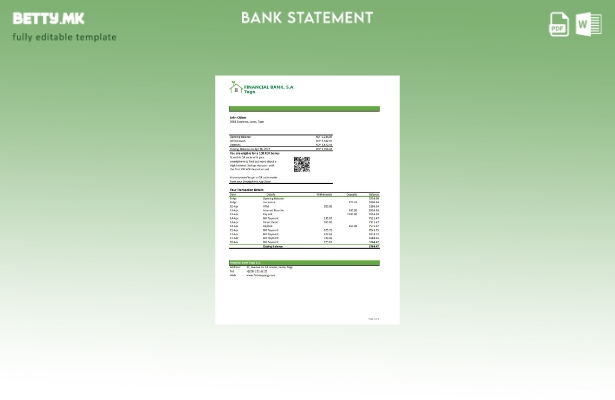 модерен стил Того Шаблон ексел за финансиски извод од банка