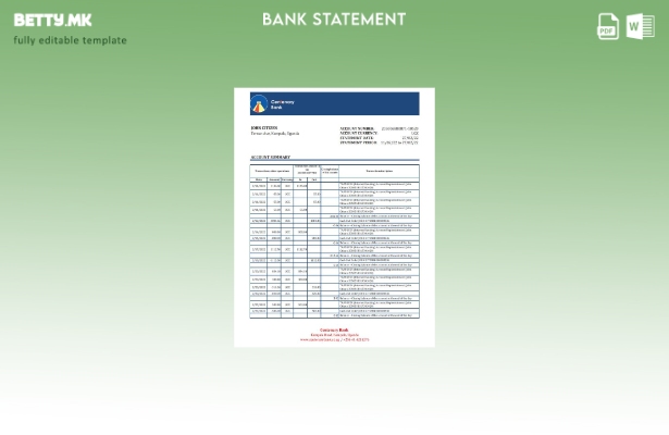 модерен стил Уганда Стогодишнина од банкарски извод шаблон ексел