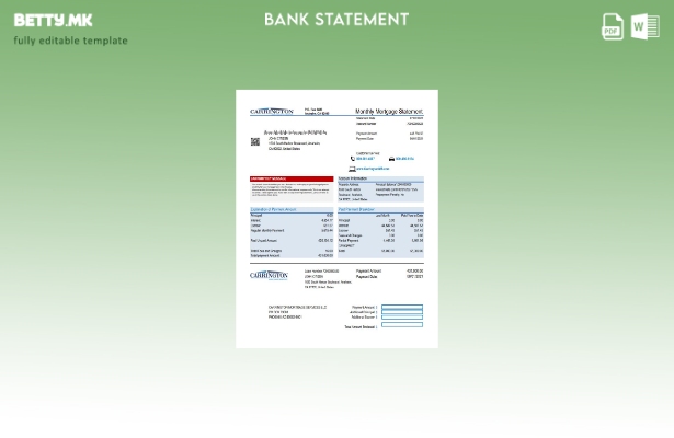 модерен стил Услуги за хипотеки во САД Carrington Mortgage Services шаблон ексел