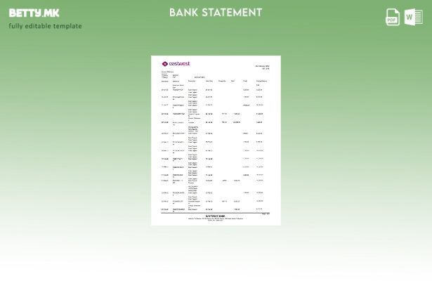 модерен стил Филипини Исток Запад банка извод шаблон ексел