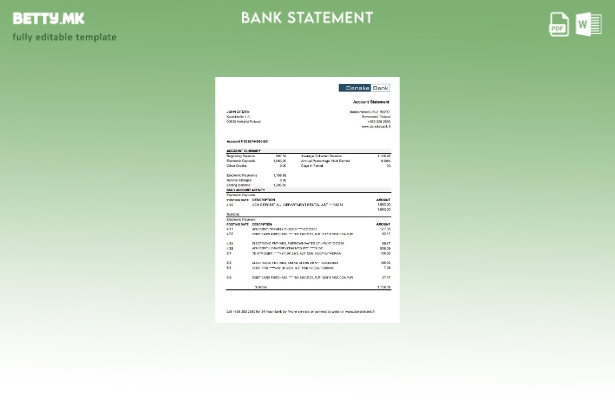 модерен стил Финска Danske банка извод шаблон ексел