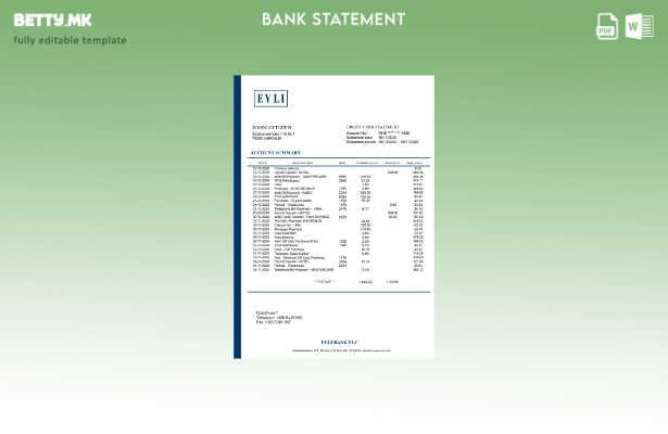 модерен стил Финска Evli Bank PLC Шаблон за зборови за извод од банка