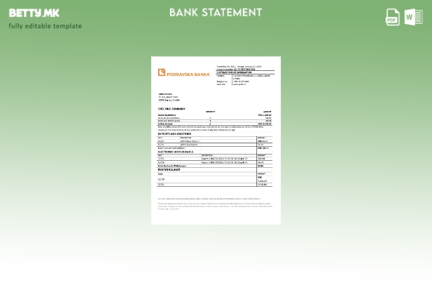 модерен стил Хрватска Подравска шаблон за извод од банка