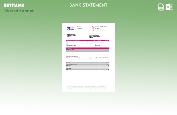 модерен стил Шаблон за ексел извод од Шпанија за самобанкарски извод